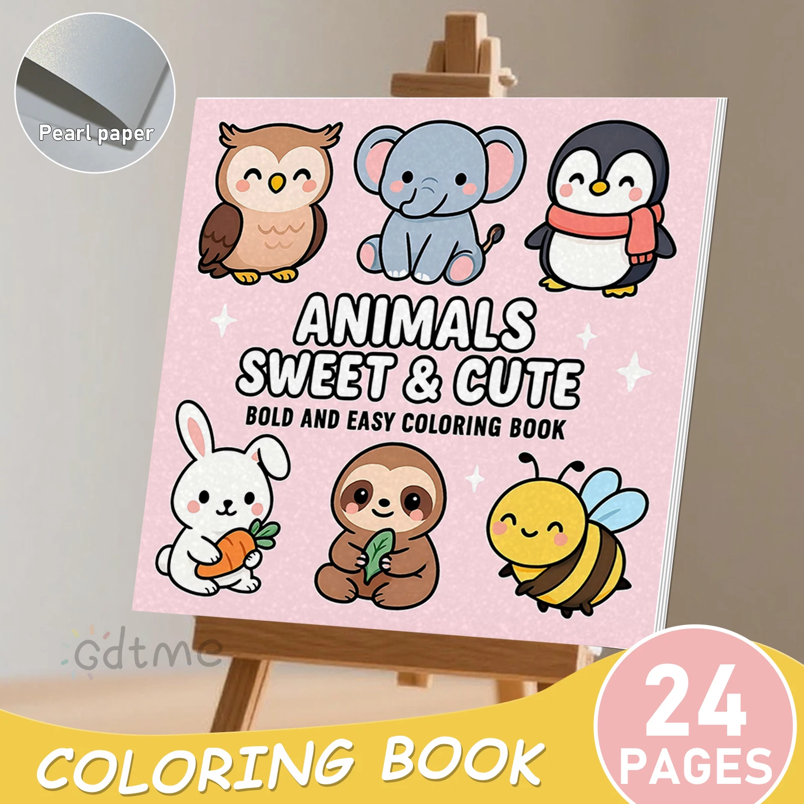 ANIMALS SWEET & CUTE Coloring Book Stress Relief Educational Paperback Painting Gift Doodles Book for Adults And Teens