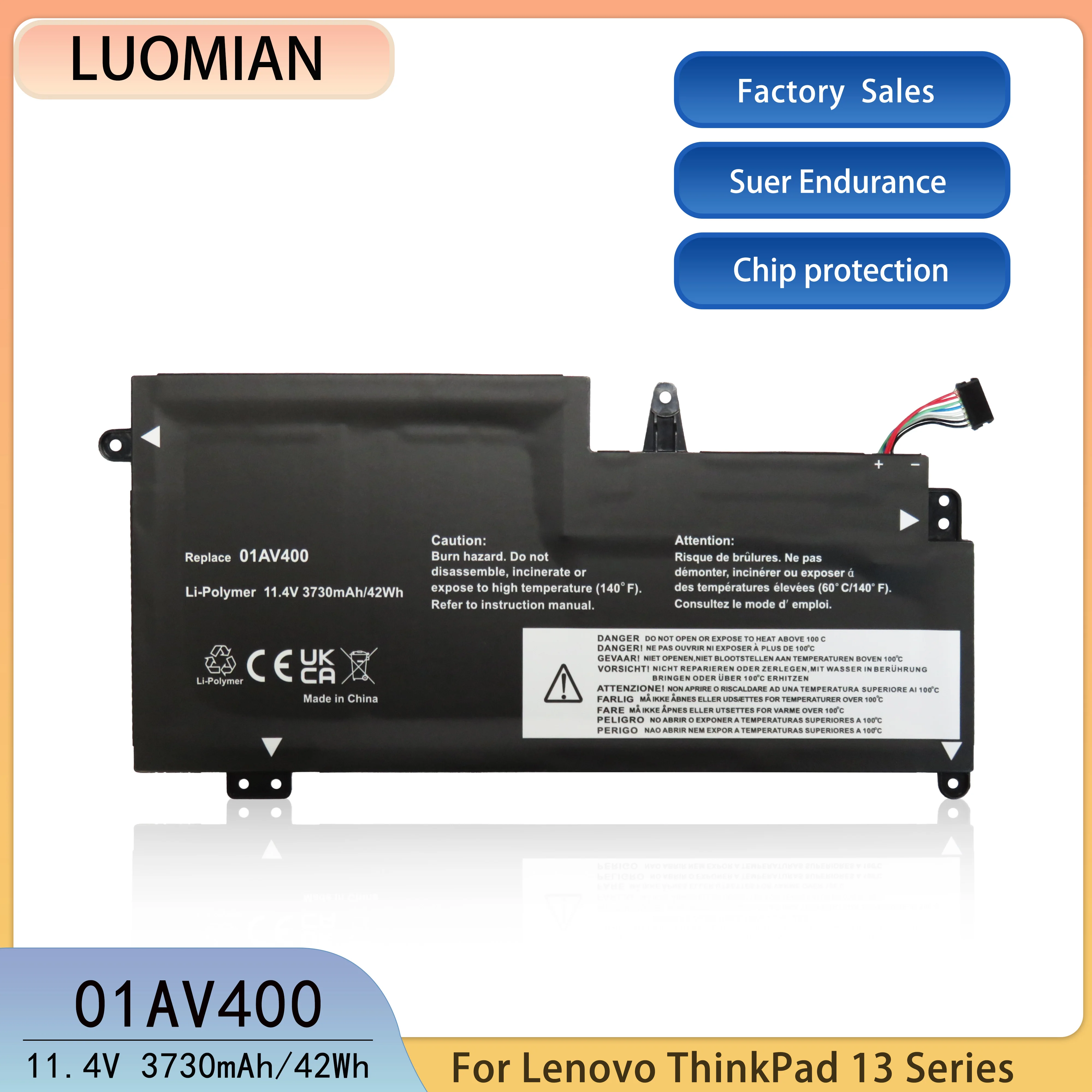 Laptop Battery 01AV400 for Lenovo ThinkPad S2 Gen 13 Chromebook Series 01AV401 01AV402 01AV435 01AV437  01AV436 SB10K97593