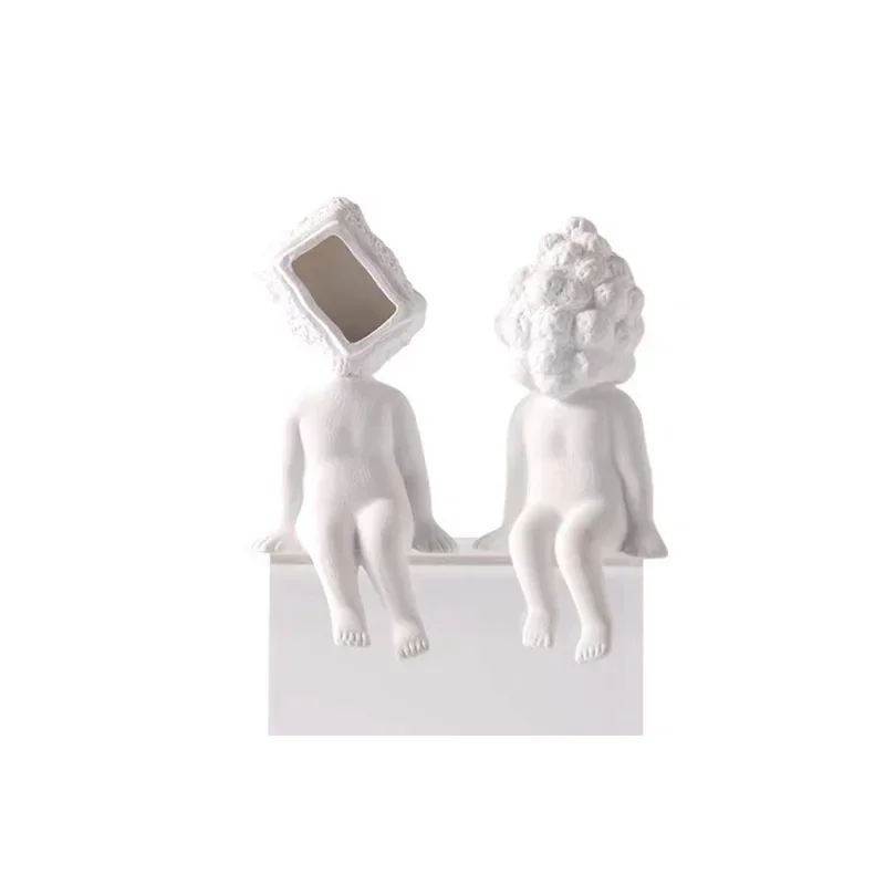 

Simple white frosted ceramic sculpture