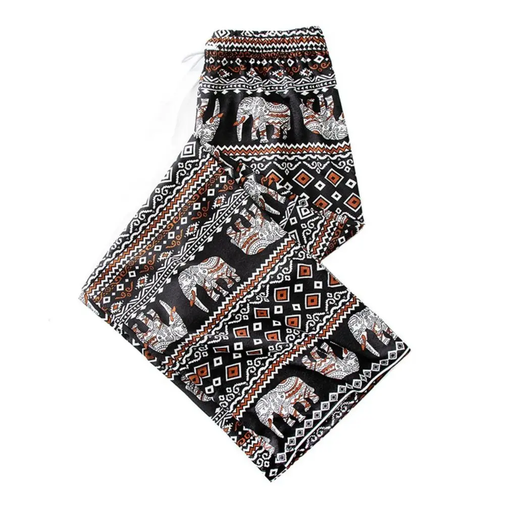 

Colorful Thai Elephant Printed Pants Comfy Casual Wide Leg Pants for Women High Waist Flared Bottom Women's Harem Pants Yoga