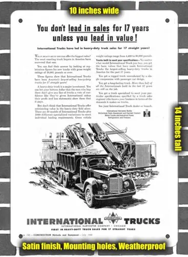 Metal Sign - 1949 International Dump Truck- 10x14 inches