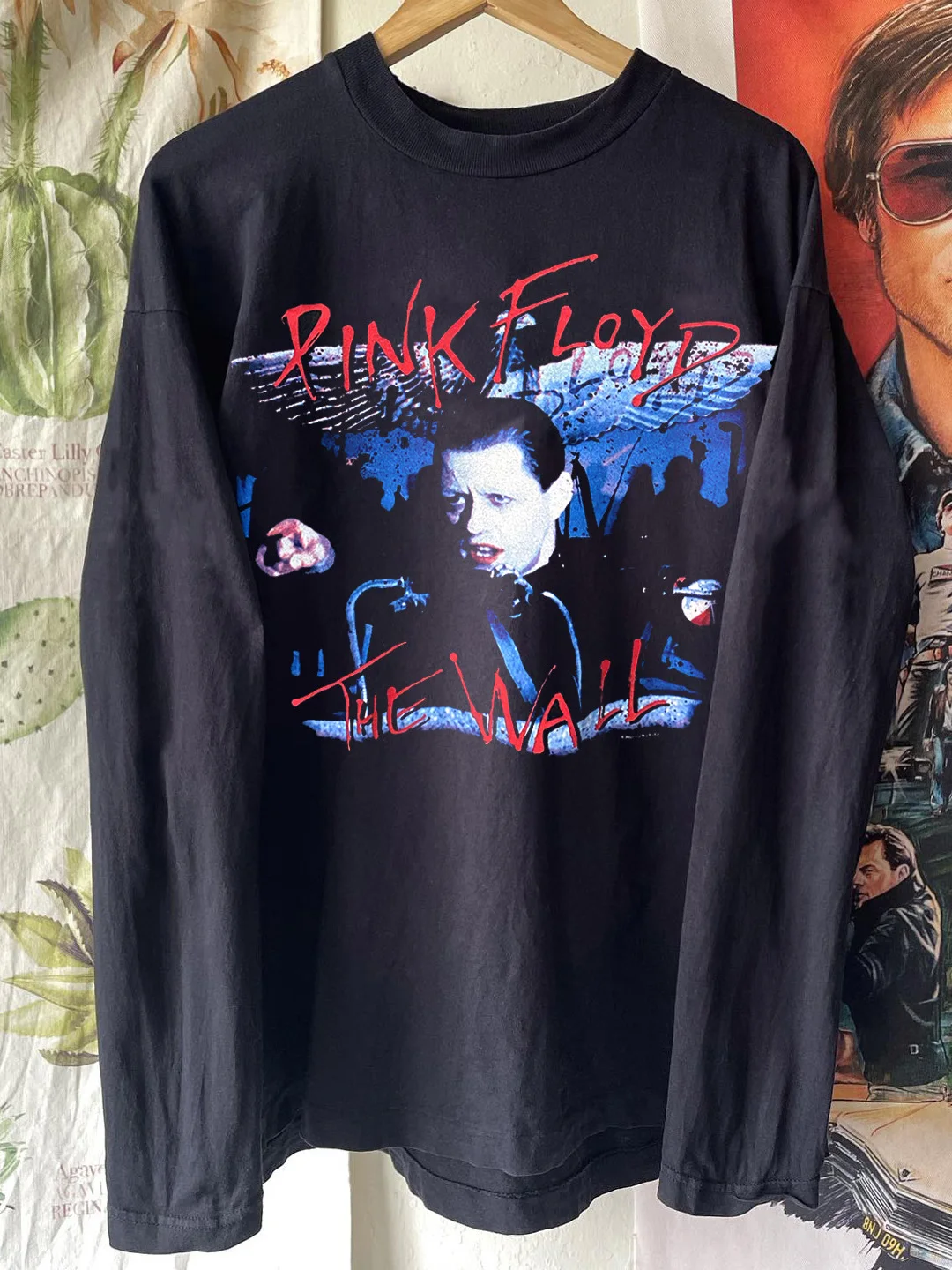 the Wall Album American Retro Postpunk Trendy Long Sleeve T-Shirt Breathable Loose Fit round Neck Printed Cotton