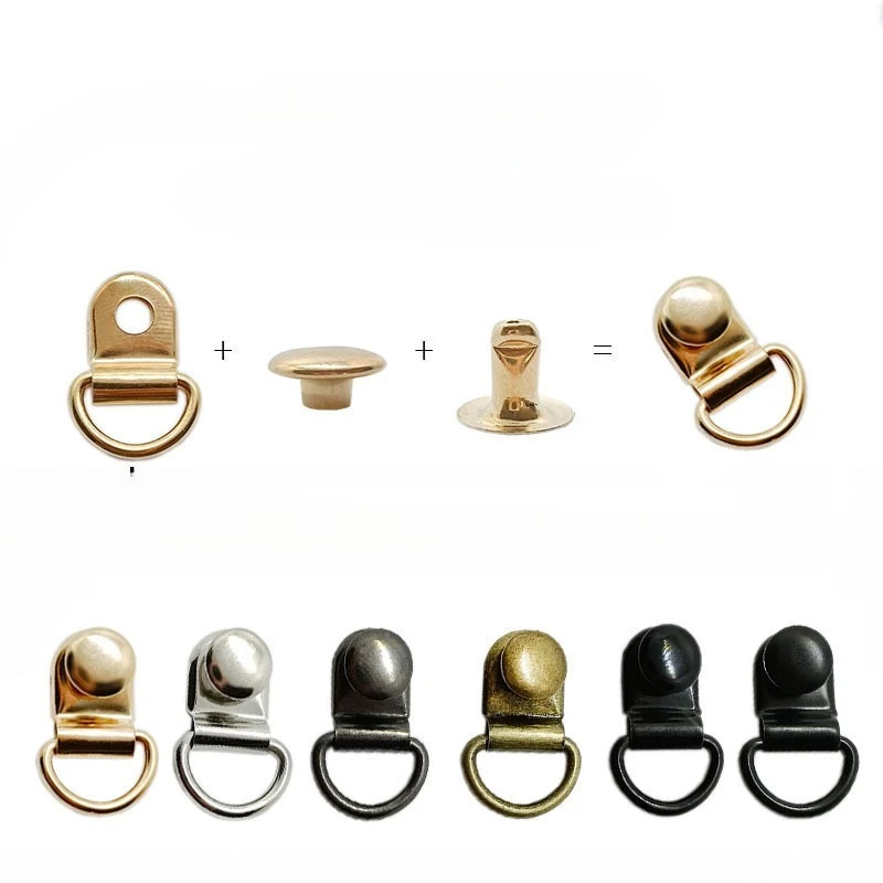 10/20 قطعة حذاء التمهيد الدانتيل السنانير حلقة حلقة مع المسامير حذاء التمهيد مشبك D حلقة العيينة المعدنية DIY بها بنفسك إصلاح الملحقات