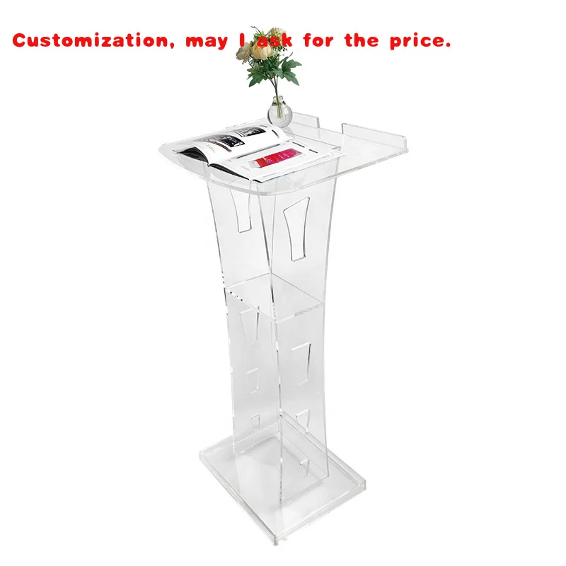 

на заказ. Заводская цена Современный дизайн Другая коммерческая мебель Церковный прозрачный акриловый подиум Кафедра