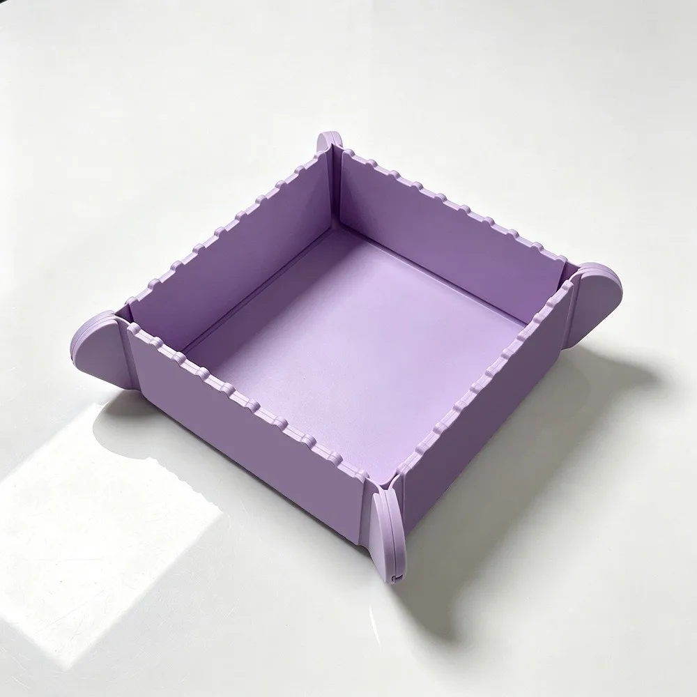 Silicone Heat Insulation Pad Non-slip Anti-scald Foldable Camping Plates Multifunctional Stackable Collapsible Snack Tray