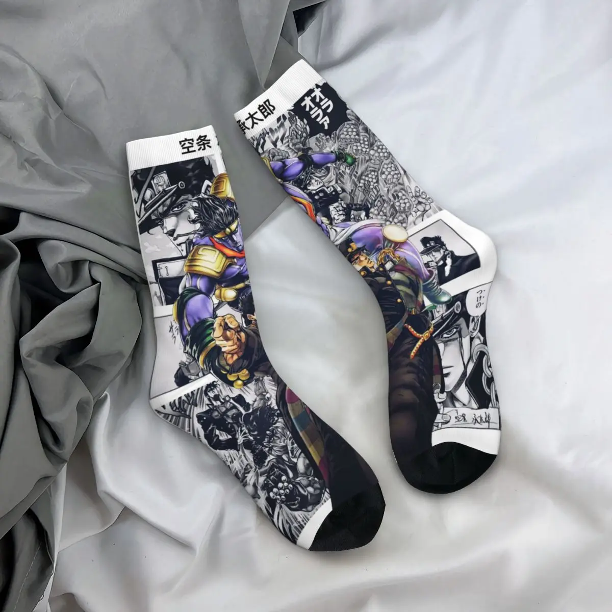 Jojo Bizarre Adventure impressão meias para homens e mulheres, lazer, aplicável no ano, presente, vestir