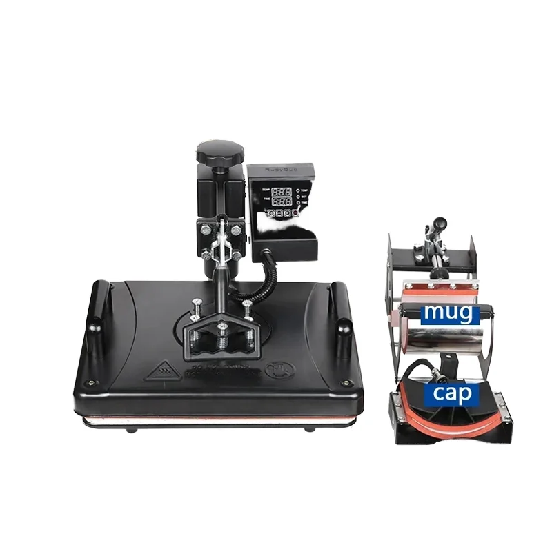 

RB-801 8-in-1 Multi-Function New Semi-Automatic Sublimation Heat Press Machine Combo Double Display for T-Shirts Phone