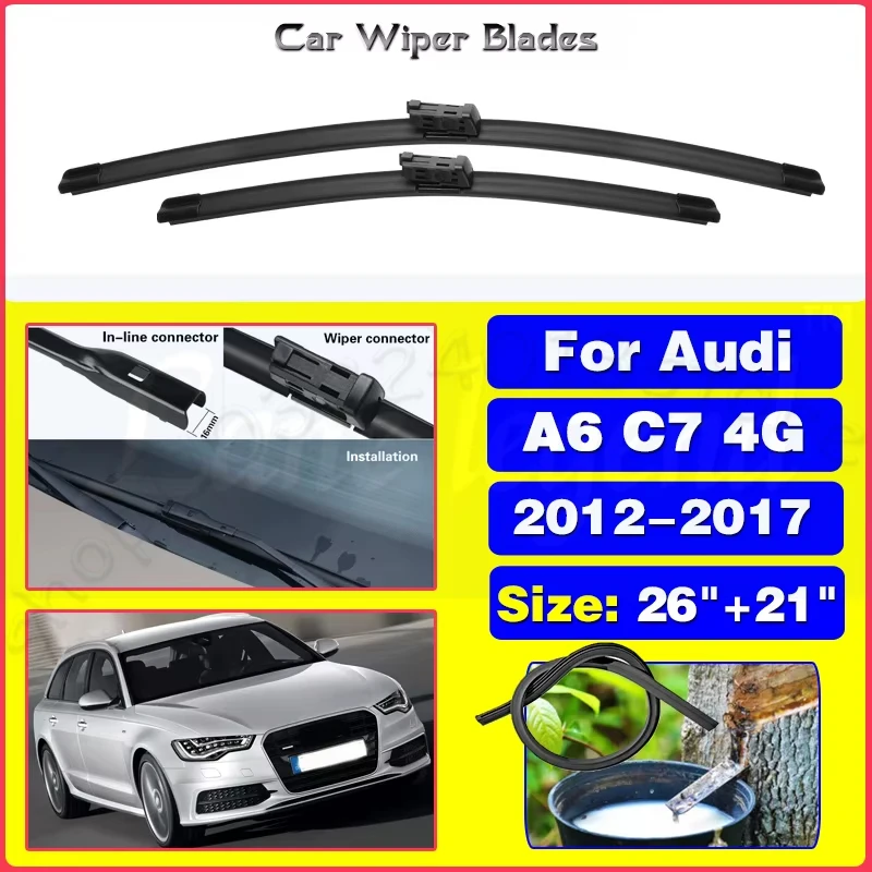 

For Audi A6 C7 4G 2012 2013 2014 2015 2016 2017 Windshield Windscreen Front Window 26"+21" Silent upgrade version