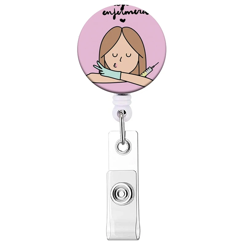 1PC Krankenhaus Krankenschwester Versenkbare Abzeichen Clip Arzt ID Karte Halter Reel für Namensschild Abzeichen Halter Bürobedarf Schnalle – Detail 12