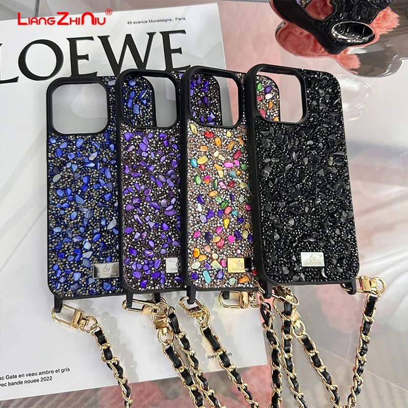 Glitter Star Diamonds Small Perfume Chain Handheld For Apple Iphone 16promax 15 14plus 13 12 11 Premium Sense Bling Phone Case