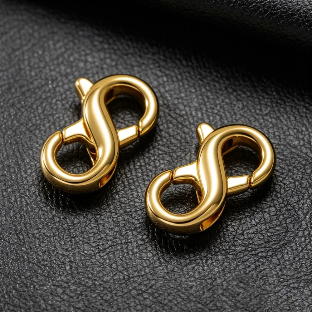 10pcs 12X6mm Figure Eight Closure Clasps Lobster Clasp For Key Ring Necklace Chain Hook DIY Accessories Jewelry Making Findings - view 6