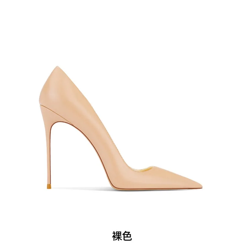 Black pointed thin heeled high heels for women, shallow mouth single shoes, 2026 spring new collection,versatile commuting style