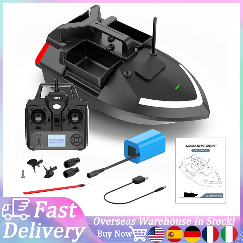 

500m GPS Fishing Bait Boat Remote Control Bait Boat Dual Motor Fish Finder 2KG Loading Automatic Cruise/Return/Route Correction