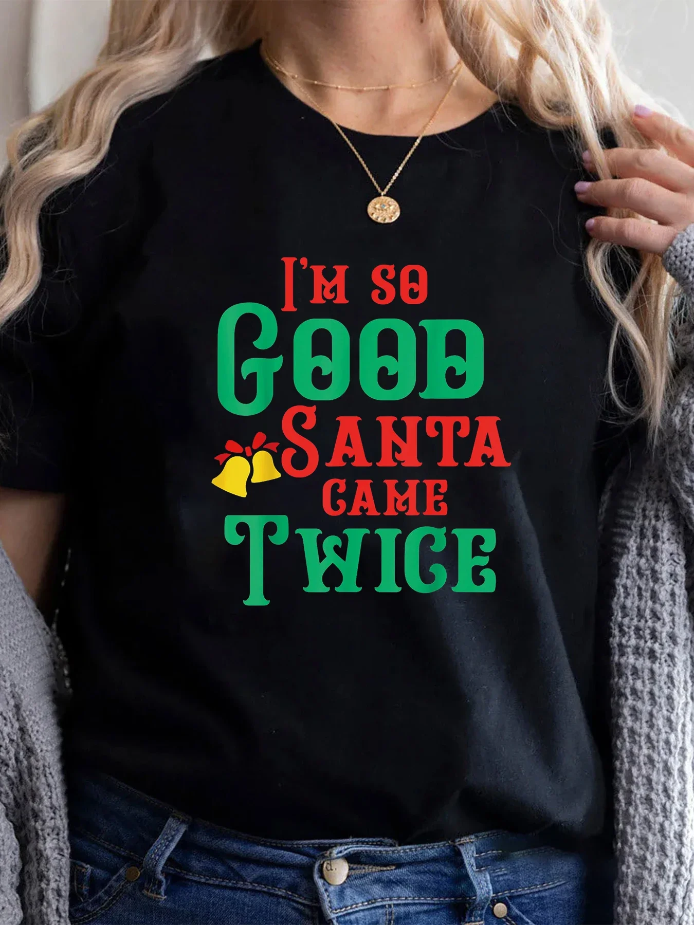 Funny Dirty Naughty Inappropriate Christmas Women's Casual Short Sleeve Printed Summer T-Shirt Oversized T Shirt