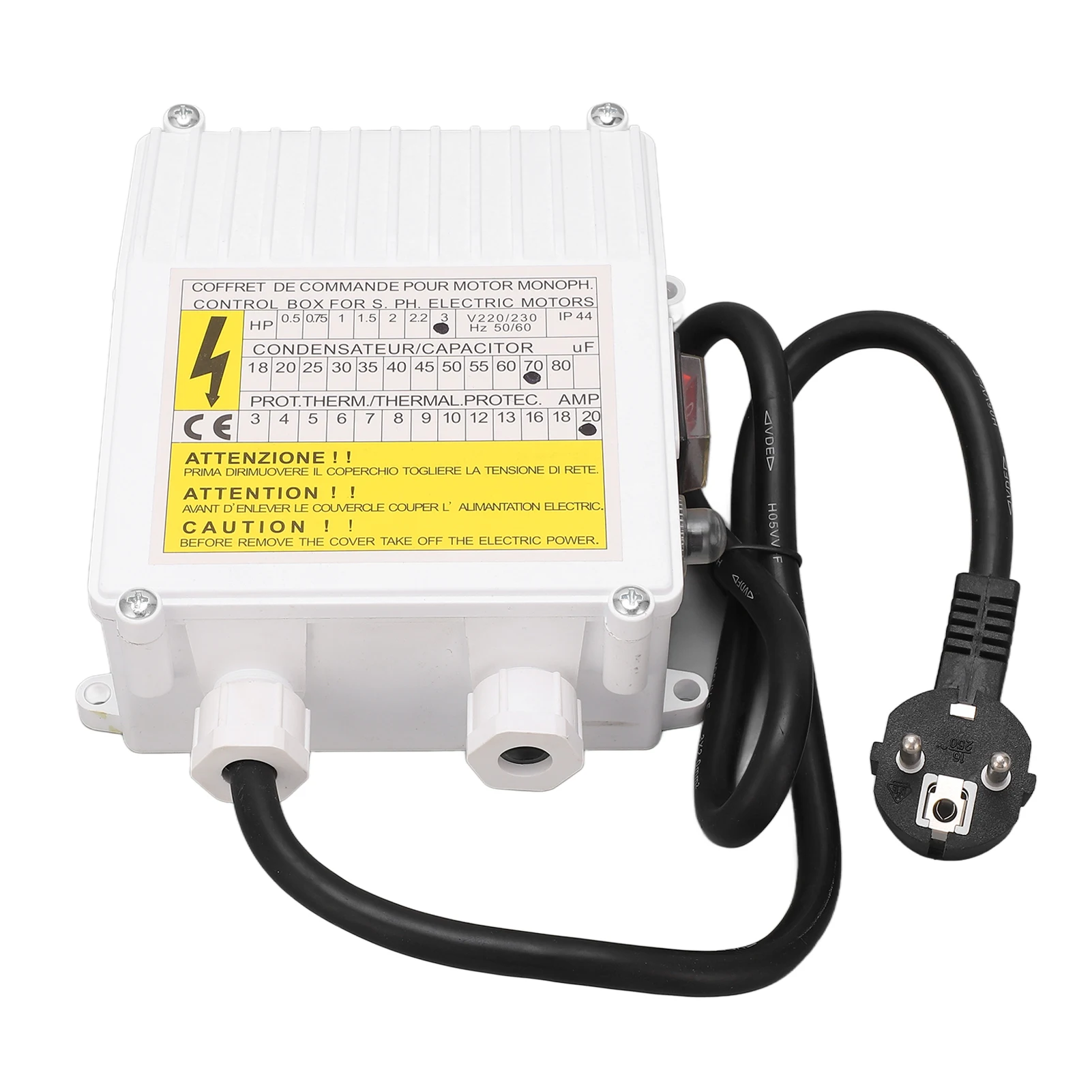 Deep Well Pump Control Box Household 3.0HP Submersible Pump Switch Controller 2.2KW 70uf 20A