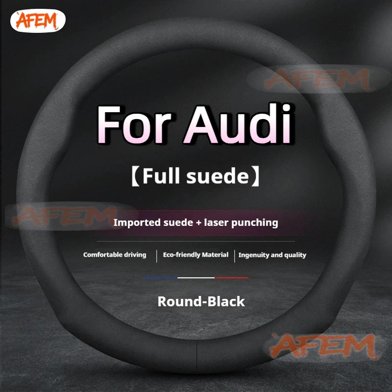 Für Audi A3 A4 A5 A6 A7 Q3 Q5 Q7 S4 S5 S6 RS3 RS4 RS5 RS6 RS7 TT Leder Wildleder Anti-slip Auto Lenkrad Abdeckung Zubehör