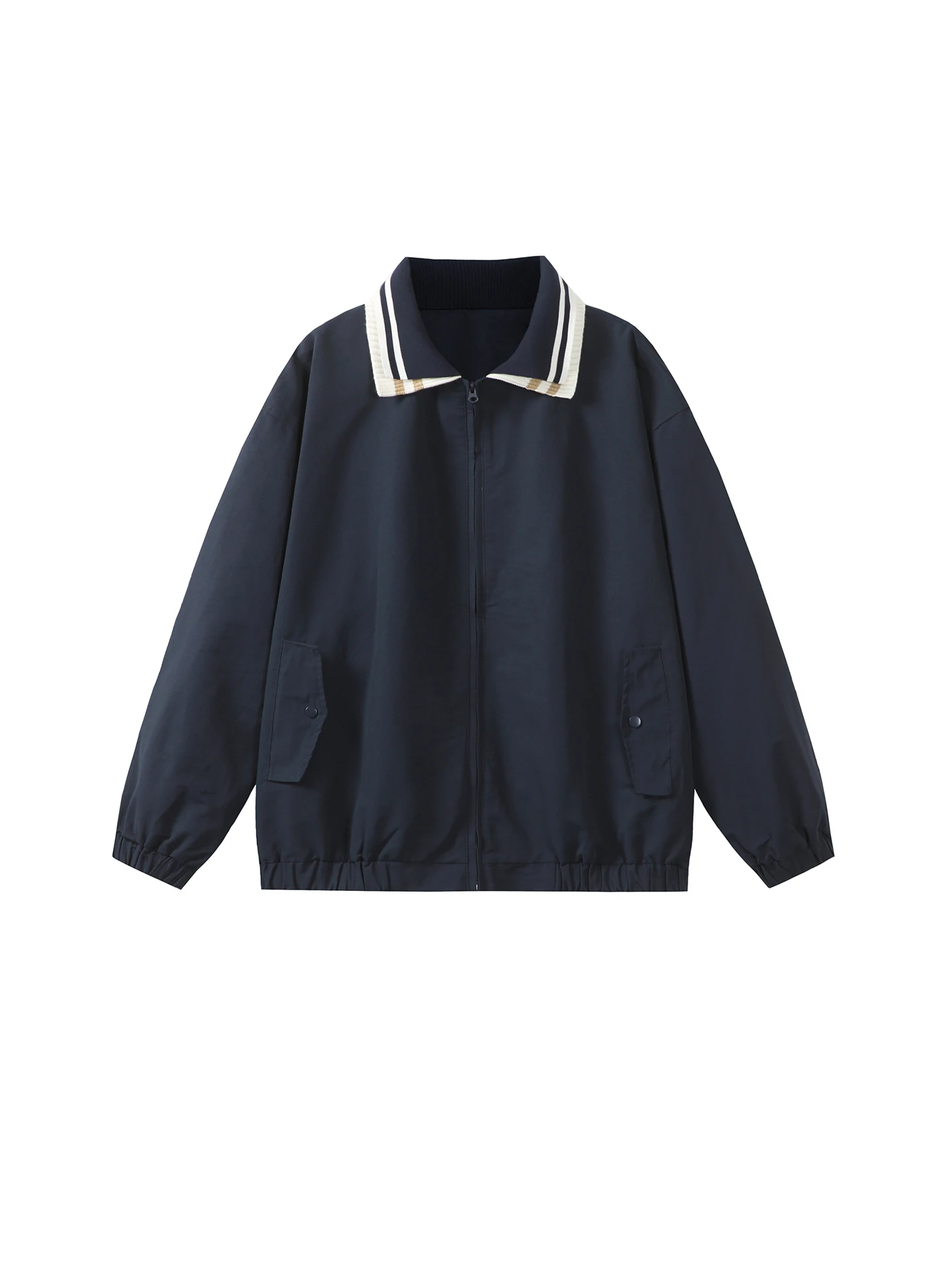 

American Retro Color Blo Double Layer Collar Jaet Men's Spring New Loose Versatile Workwear Coat for Couples