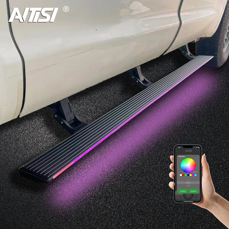 LAP Power Step LED Pickup Truck Aluminum Retractable Automatic Electric Side Step Running Boards For  Tundra 2014-2021