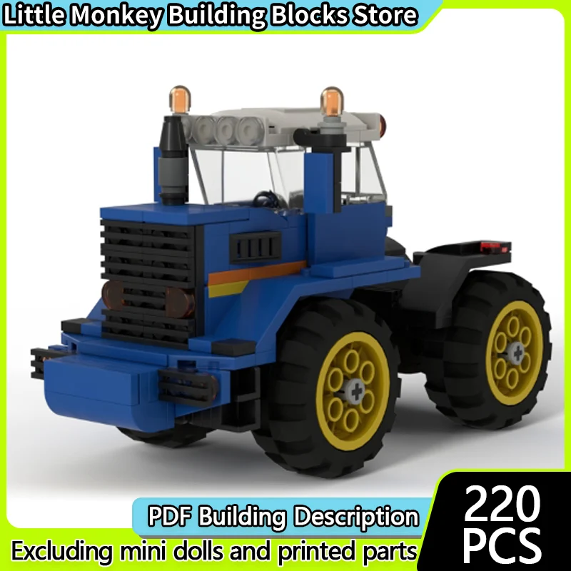 

Конструктор City Car Model MOC: Классический сельскохозяйственный трактор, модульная технология, развивающая игрушка для детей, подарок на праздник, набор для сборки