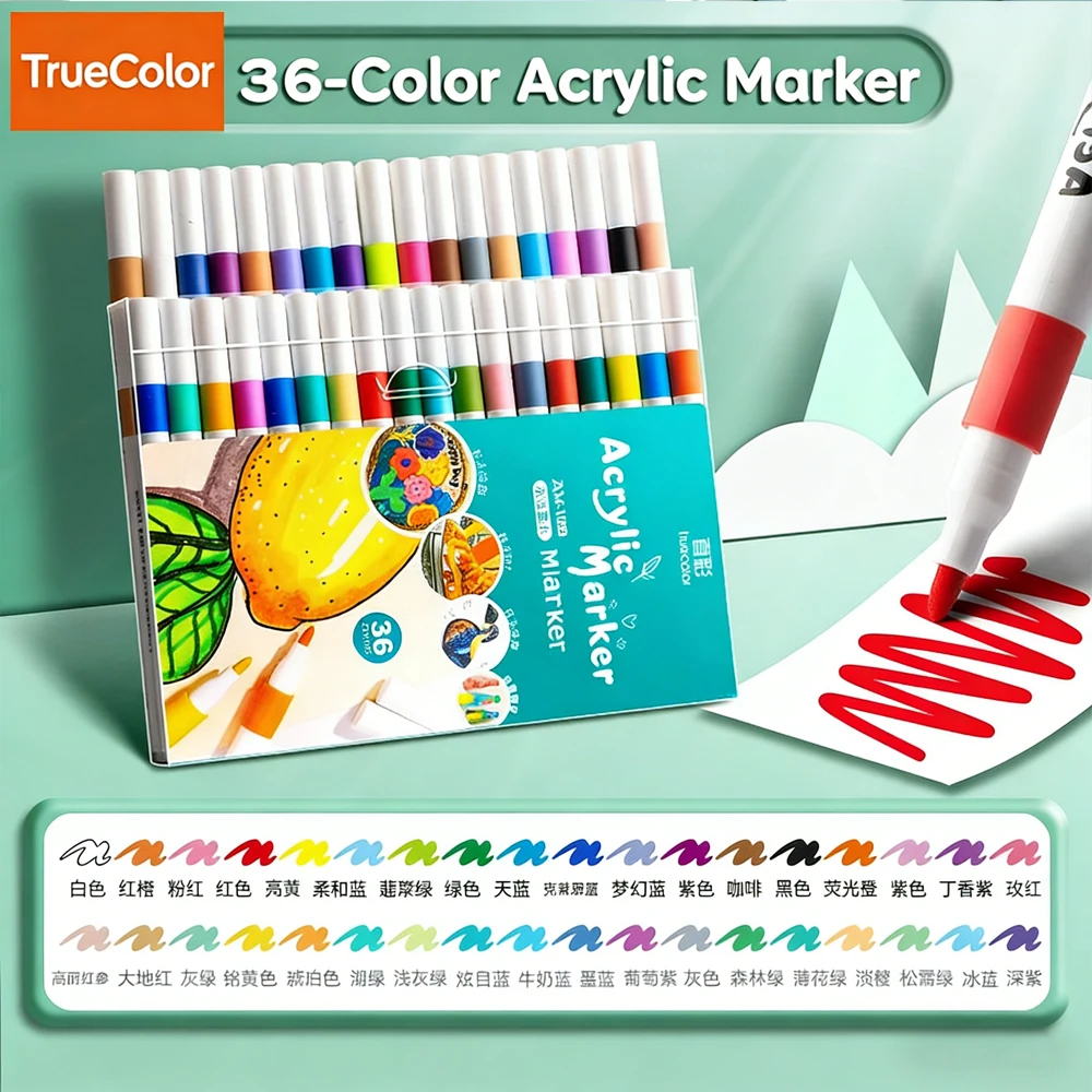 أقلام تحديد أكريليك فرش ألوان غير شفافة وقابلة للتكديس أقلام ألوان مائية خاصة على شكل عمود مثلث لطلاء الأطفال #3