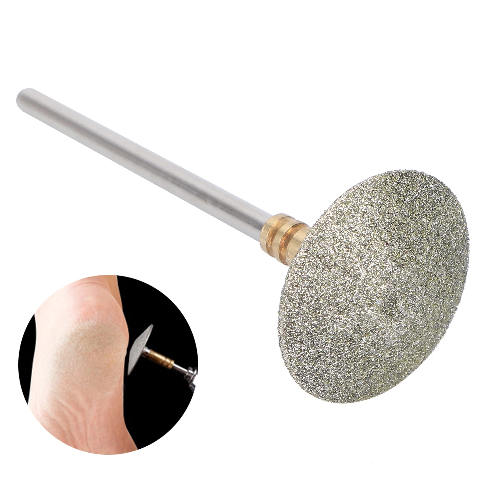 ZK40 Stainless Steel Pedicure Nail Drill Bit Dead Skin Removal Toe Nail Polishing Grinding Head