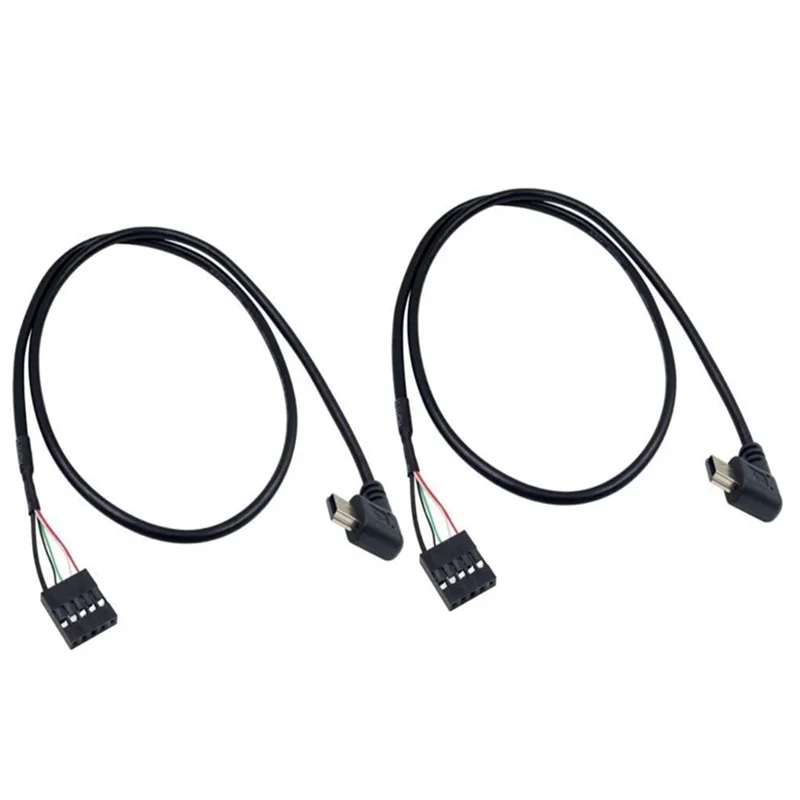 Dupont Extended Cable Mini USB Dupont Cable, 90 Degree Angle Mini USB Male Female to 5 Pin Motherboard Female Adapter