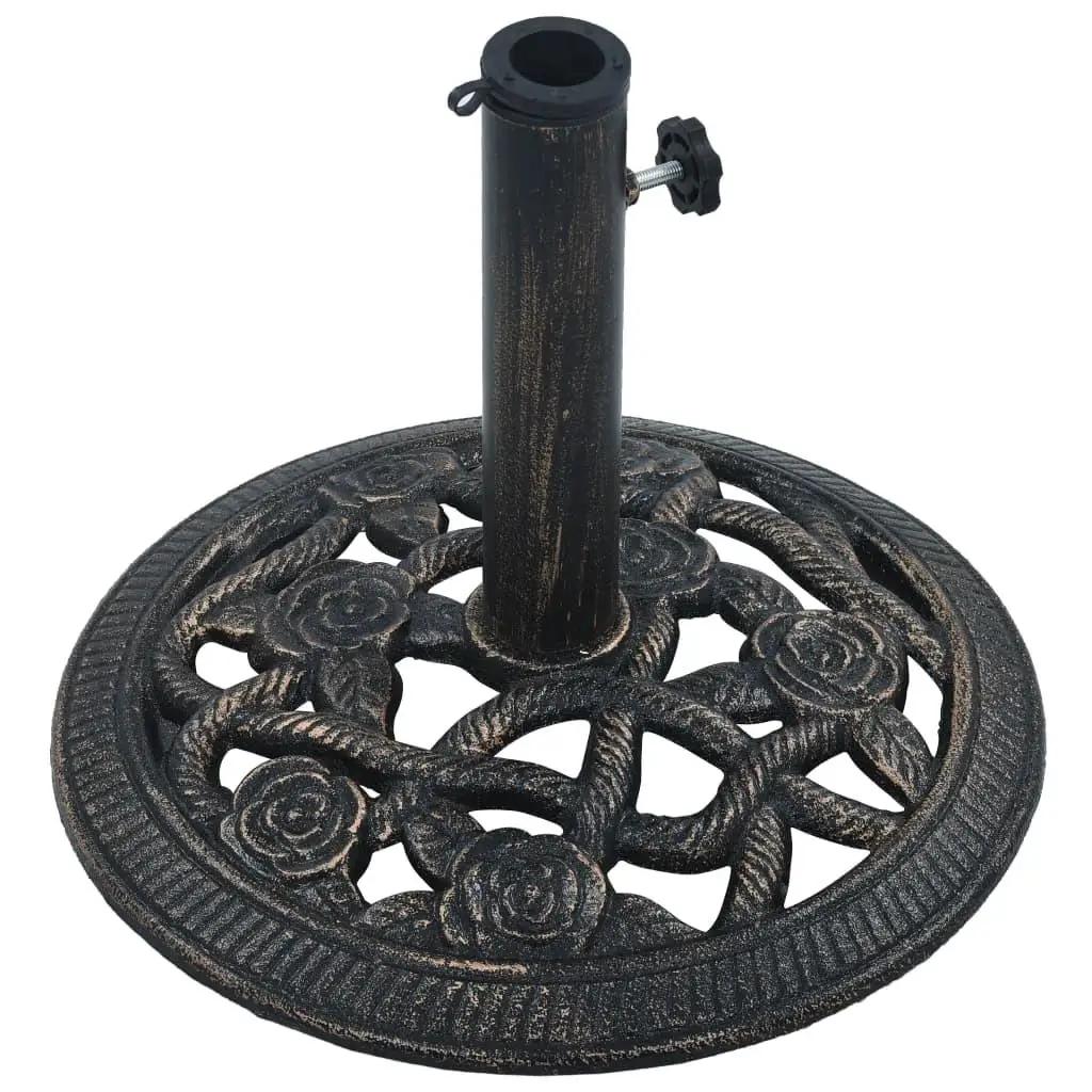 Heavy-Duty 19.8 lb Bronze Umbrella Base - 15.7 Cast Iron Stand for Patio and Outdoor Use