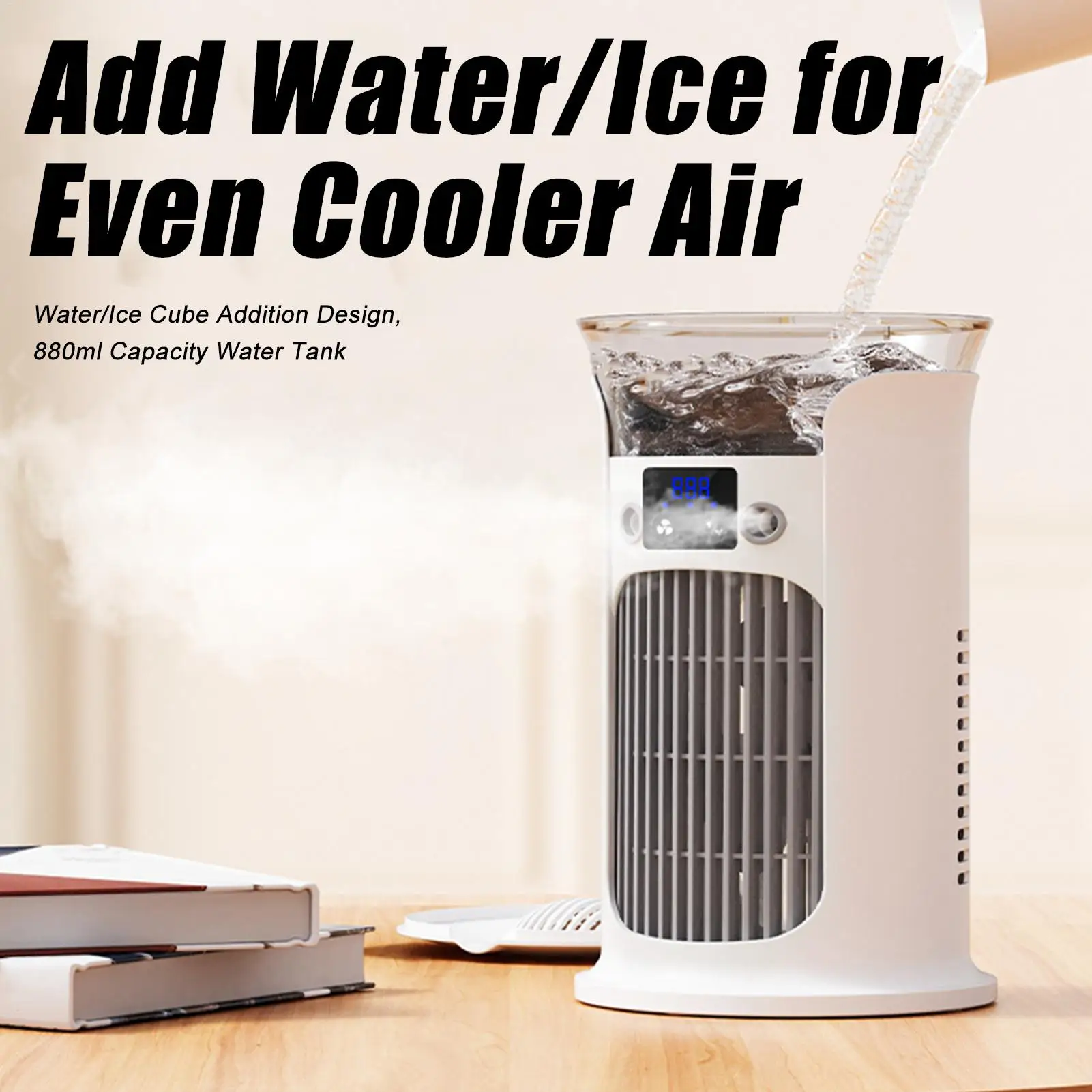 Portable Fan Portable 3 Speeds with Light Personal Tower Fans for Home Living Room Indoor Bedside Office Kitchen Dorm Camping