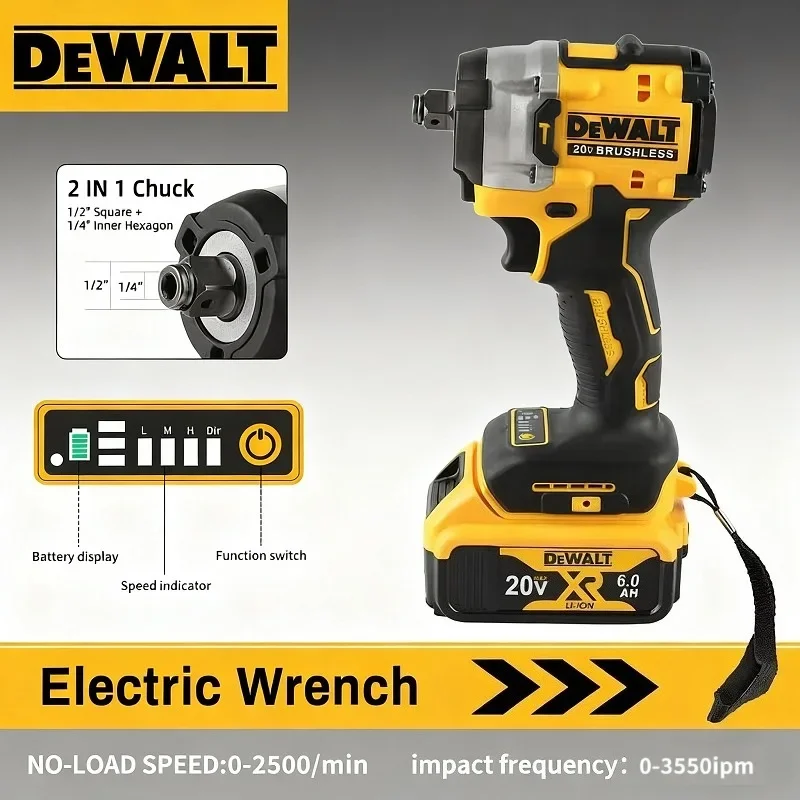 

DEWALT DCF921 ATOMIC 20V MAX Cordless Wrench 1/2 in Cordless Impact Wrench Variable Speed Charging Wrench DCF921N