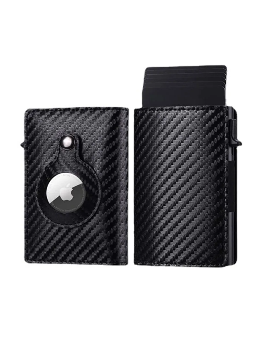 Gebwolf For Apple Airtag Wallet Men Carbon Fiber ID Credit Card Holder Rfid Slim Cardholder