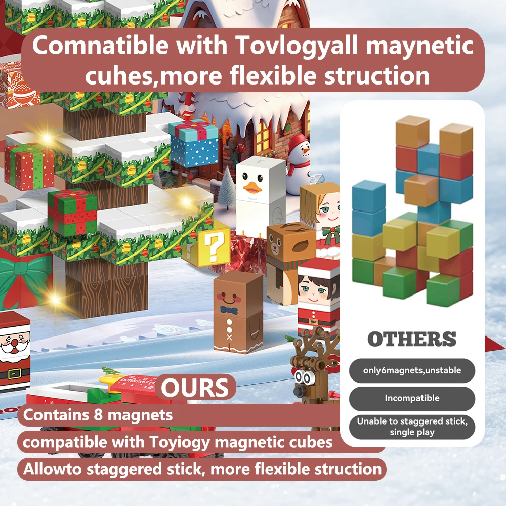 クリスマスおもちゃ-ジンジャーブレッドマン磁気ブロック+エルクビルディングブロック+クリスマスツリーモデル |   ライトストリップ |   クリスマスイブの子供向けギフト