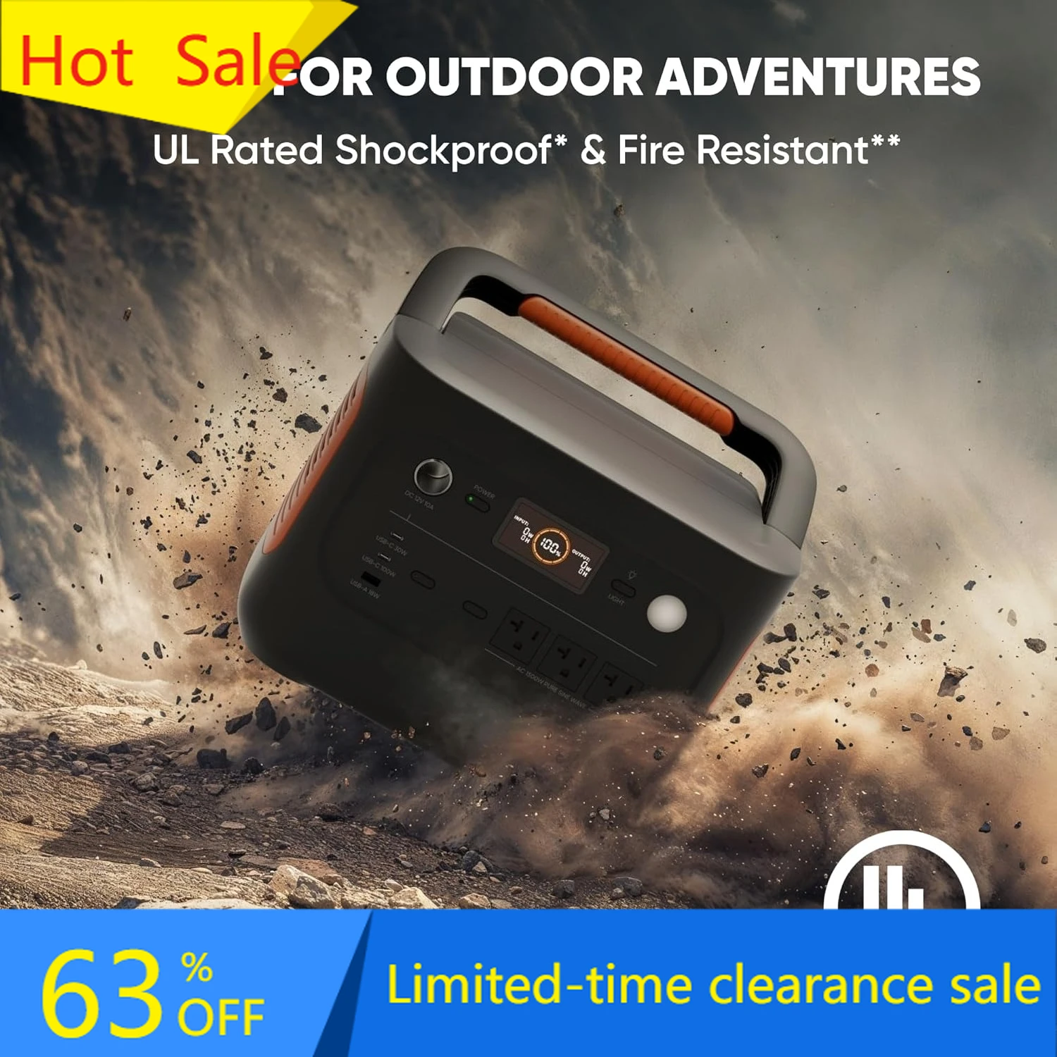 

Горячая распродажа: Портативная электростанция Explorer 1000 v2 (версия 1050 Вт·ч), выход переменного тока 1500 Вт/USB-C 100 Вт, аккумулятор LiFePO4, быстрая зарядка