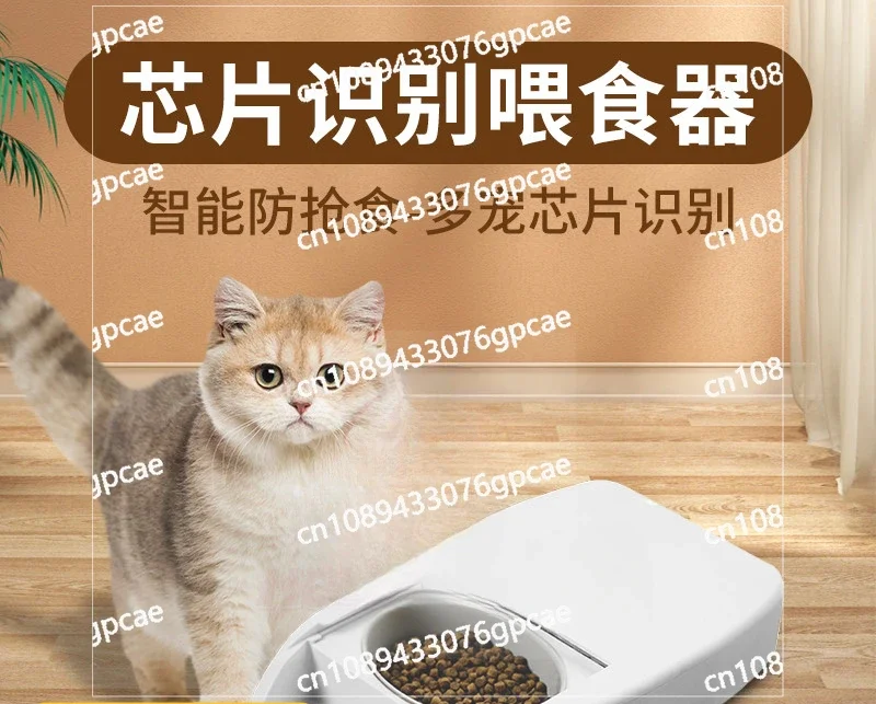 Chip Recognition Induction Timing Automatic Feeder Induction Switch Cover Wet Food Preservation Pet Cat Bowl Insect Proof