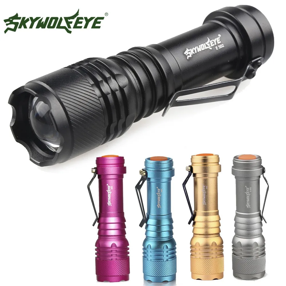 200-500m Flashlight Non-thermal Radiation XPE LED Flashlight 6000LM High/Low/SOS LED Safe Skywolfeye Flashlight