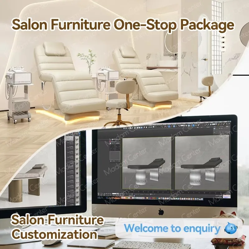 Madamcenter Modern Electric Spa Bed 4 Motors Beauty Bed Hydraulic Esthetician Bed Cama De Estetica Aesthetic Chair