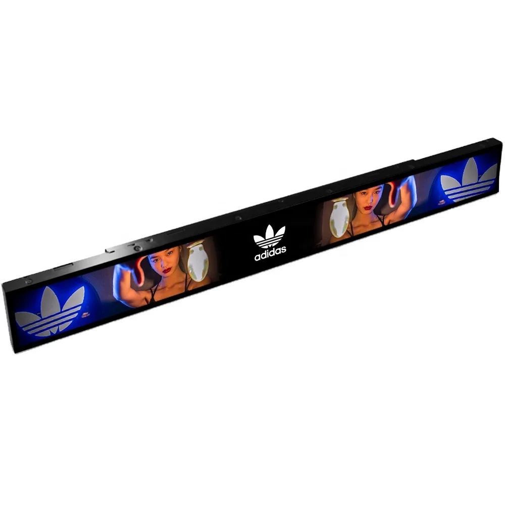 Retail Store Ultra Wide Stretched Lcd Panel Touch Android Media Player Bar Shelf Edge Screen Digital Signage Advertising Display