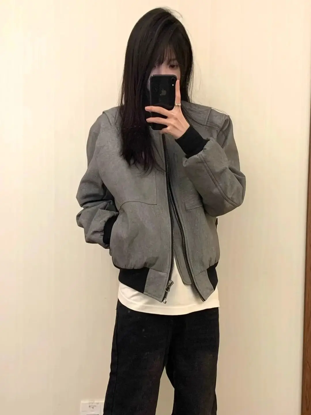 ボンバージャケット レディース ジャケット テックウェア 秋 スエード プリーツ ウエストバンド レースアップ スチームパンク レトロ 襟付き OL ニットウェア プレッピー アーティスティック