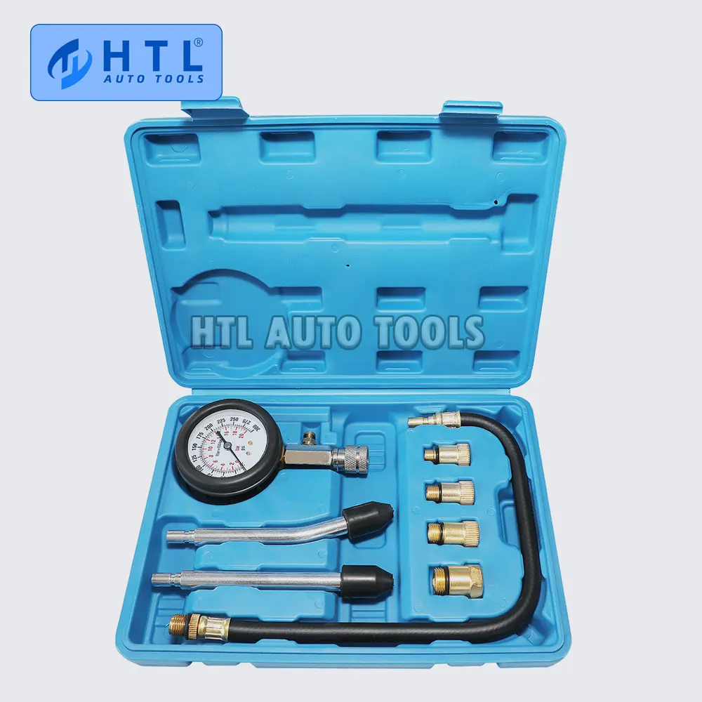8Pcs Petrol Engine Cylinder Compression Tester Automotive Diagnostic Test Tool Kit