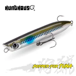 Hunthouse Fishing Topwater Popper Pencil Lure 130mm 30g Saltwater Floating Surface WTD Stickbait Wobble For Seabass Tuna Tackle