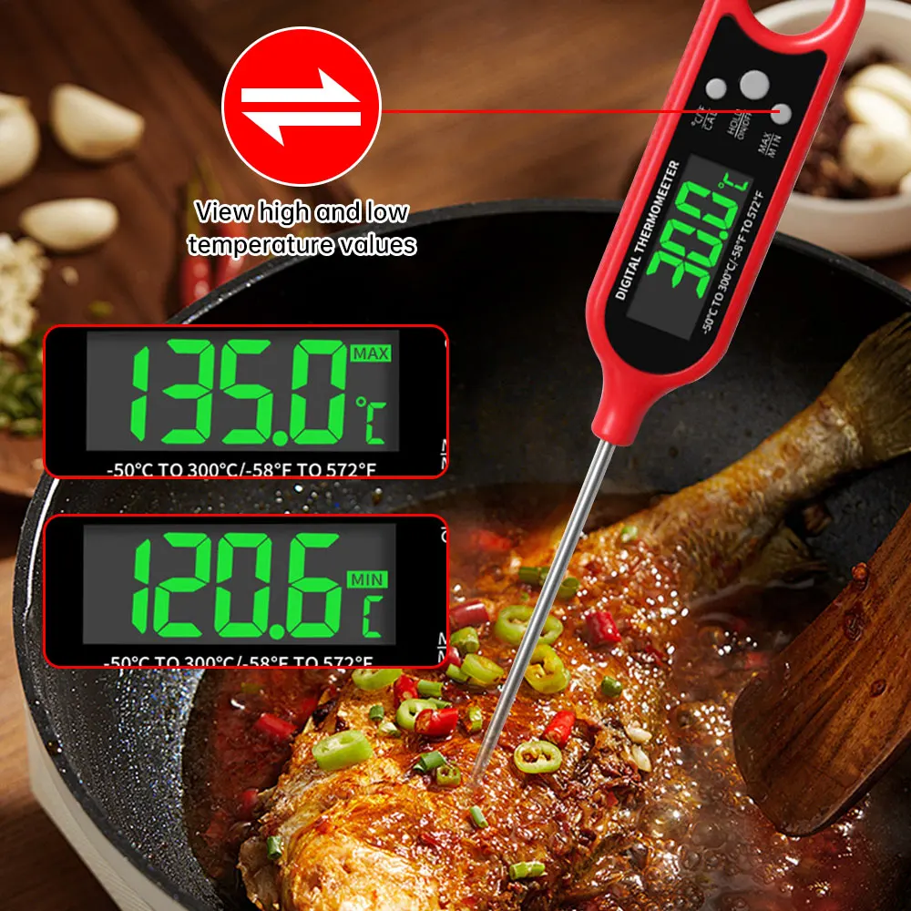 Instant Read Meat Thermometer Stainless Steel Kitchen Cooking Bbq Digital Meat Thermometer With Probe