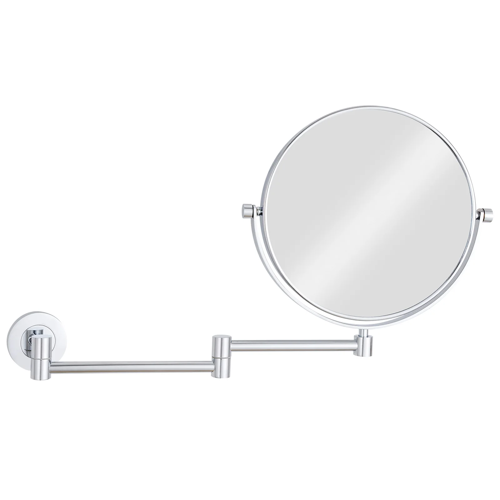 GURUN 8 Inch Dressing Mirror Wall Mounted  Magnifying Two-sides Mirror Polished Nickel Cosmetic Mirror Lady Gift Bath Hotel