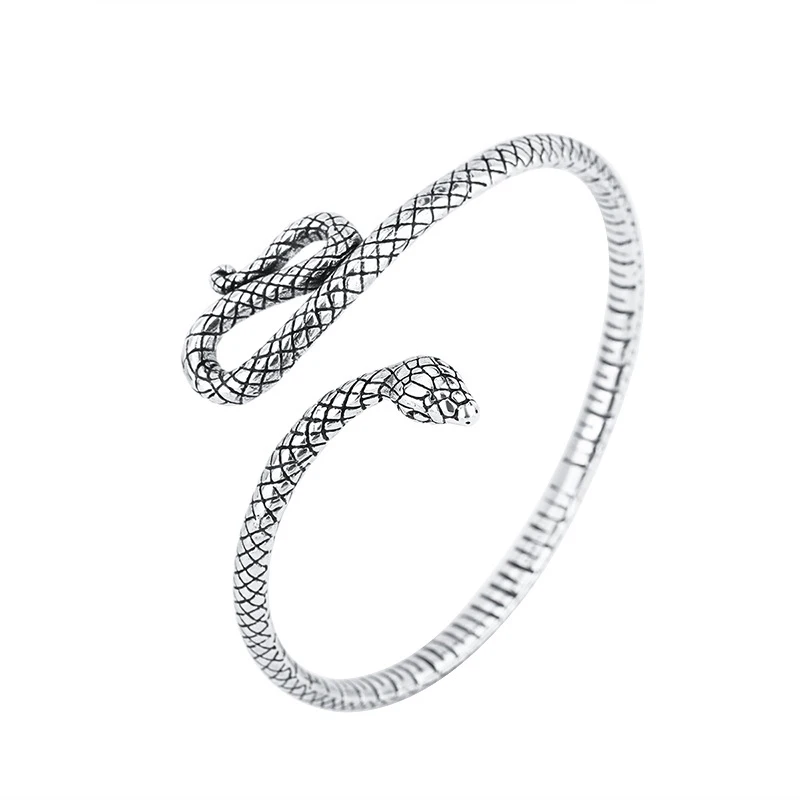 FOXANRY Vintage Punk Silver Color Brcacelet for Women Couples New Fashion Creative Snake Geometric Party Jewelry Gifts