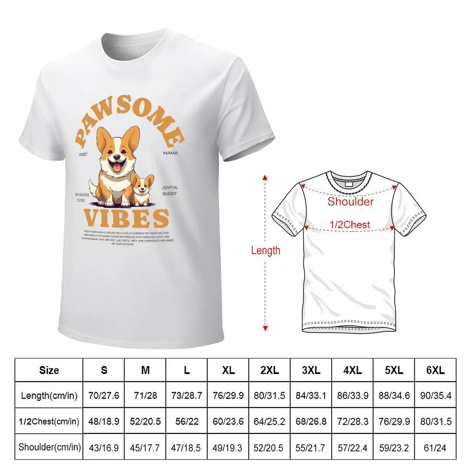 Pawsome Vibes For Dog Lovers Dog Dad Dog Mom - Cute T-shirt tees for a boy kawaii clothes plus size tops Men's t-shirt