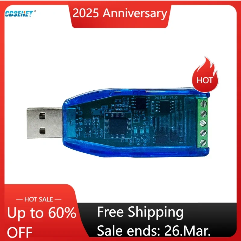 USB to Serial Converter 3.3V TTL CDSENET E810-U15M 600w TVS Lightning Protection Industrial Grade Small Size