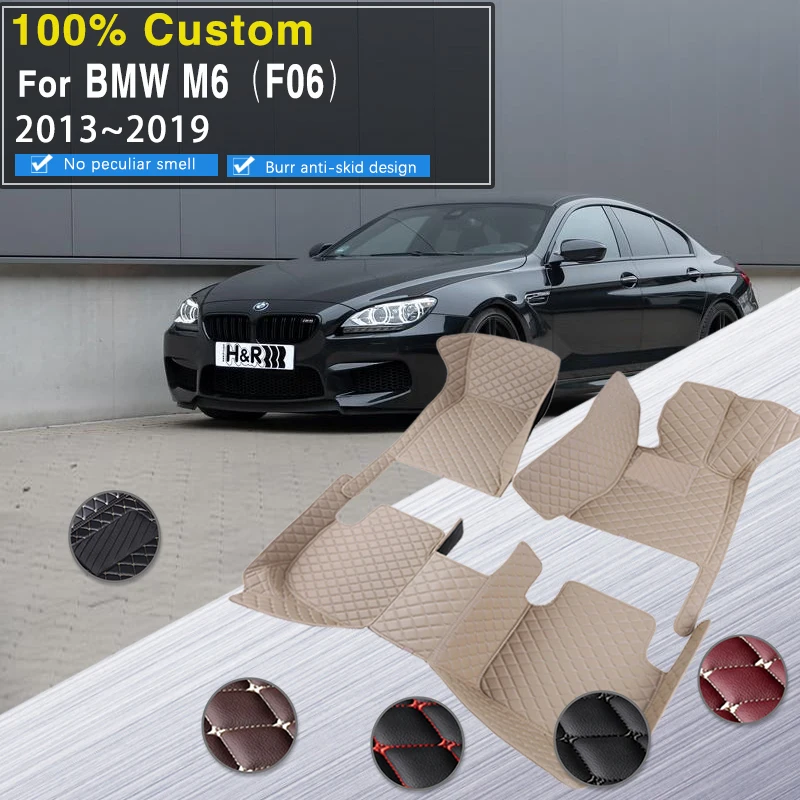 

Car Mats Floor For BMW M6 F06 Gran Coupé F06 2013~2019 5seat Anti-dirt Pad Leather Mat Car Floor Mats Full Cover Car Accessories