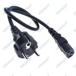 CEE7/7 European Straight Schuko to IEC C13 Power Cords, 10A 250V, Connected to C14 AC Power Cable Schuko Adapter Lead Cord