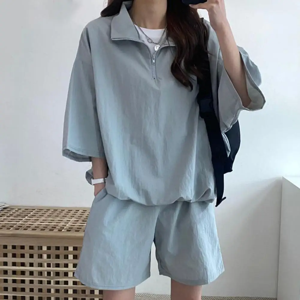 2024 Casual Summer Top and Shorts Set Loose Women\'s Matching Set Student Tracksuit T-shirt Top Casual Shorts Two-piece Suit