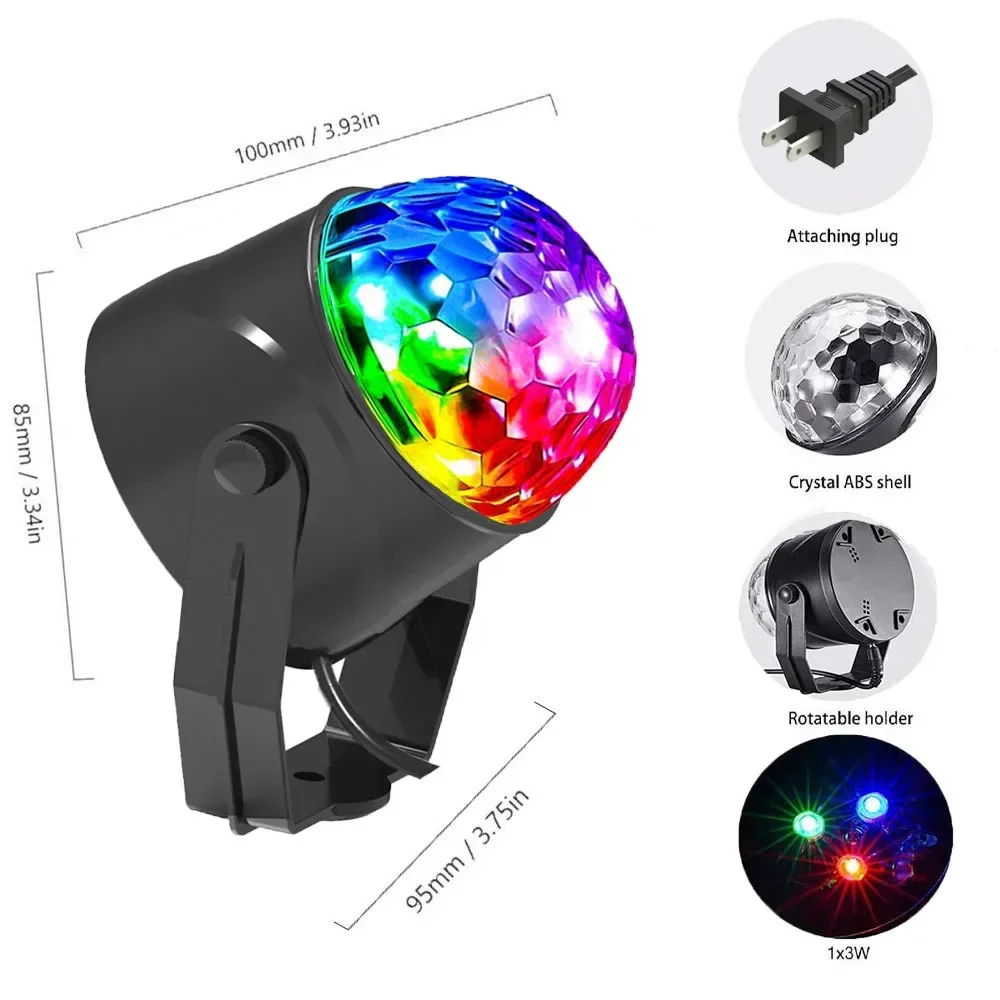 Party Lights Disco Balls Decor with Remote Control, Sound Activated Music Sync Stage Strobe DJ Lights Party Decorations Supplies