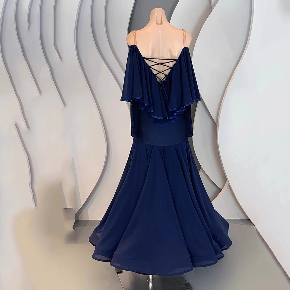 Custom High-end Red Ballroom Dance Competition Dress 2023 New Elegant Women Party Modern Tango Costumes Standrad Waltz Clothes