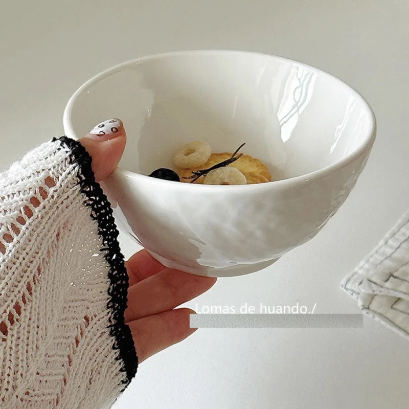 Ceramic Tableware Simple Household Rice Bowl Ceramic Stone Patterned Household Rice Bowl Fashionable Ceramic Soup Bowl